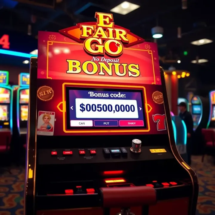 Digital slot machine displaying bonus code input screen on casino website