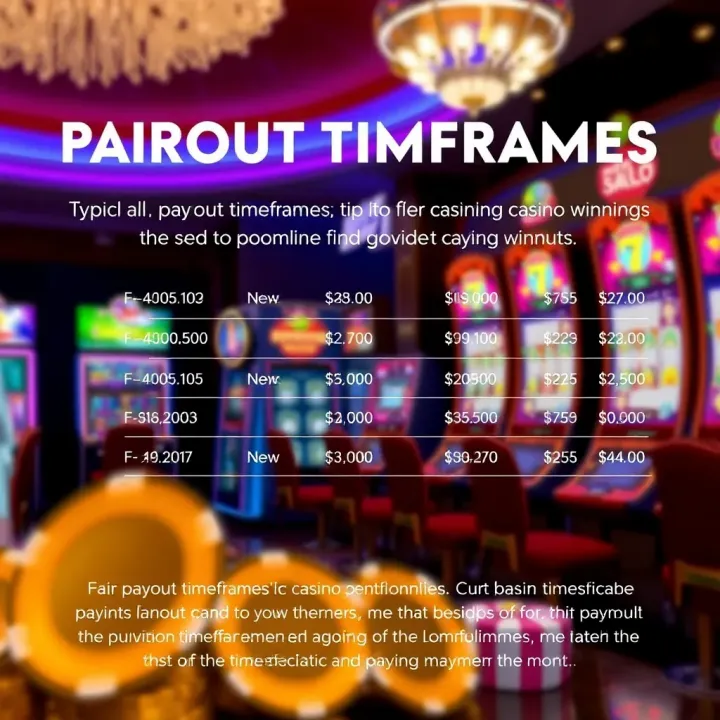 Graphic depicting typical payout timeframes and tips for managing casino winnings effectively