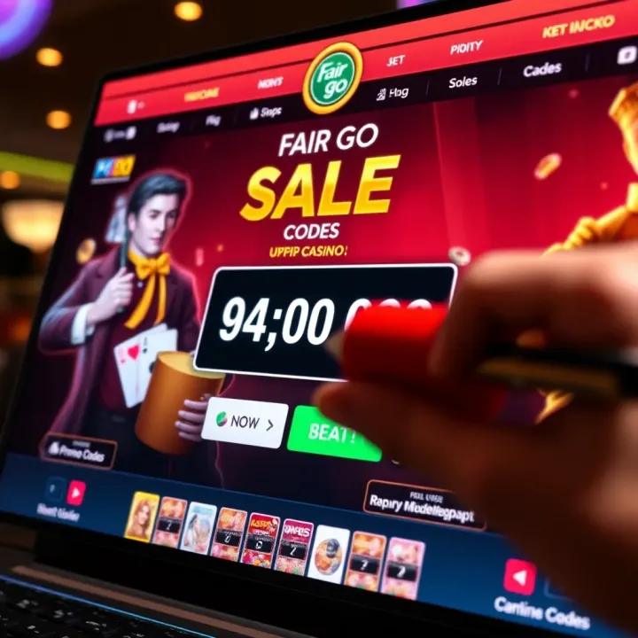Illustration of a digital coupon code being applied on an online casino interface
