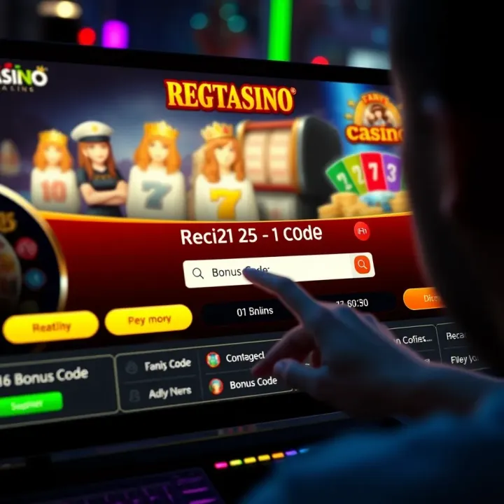 User registering on a casino website interface featuring bonus code input field