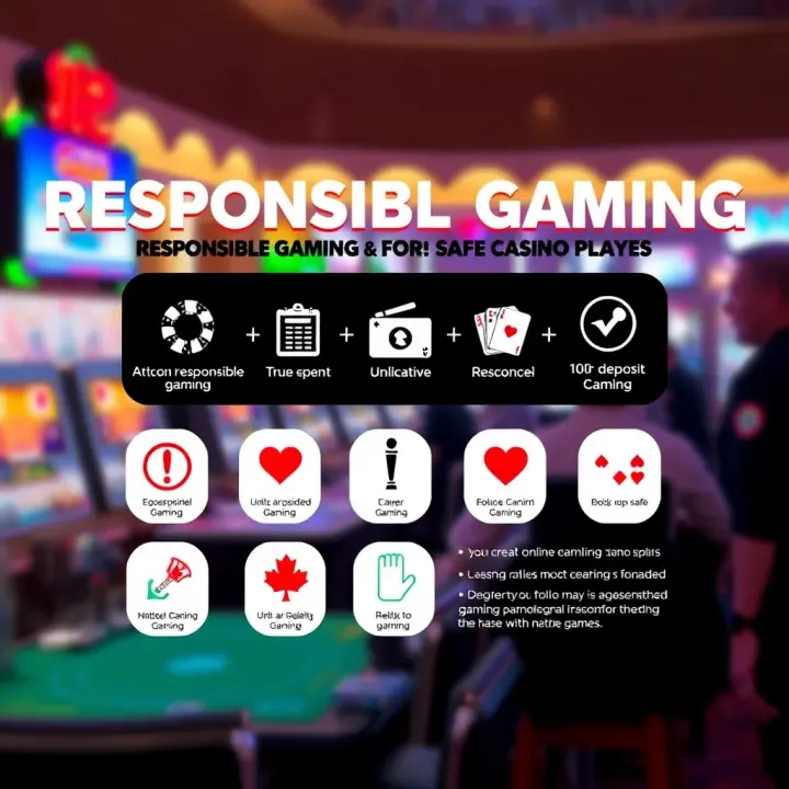 Responsible Gaming Guidelines for Online Casino Players Graphic showing responsible gaming icons and tips for safe online casino play