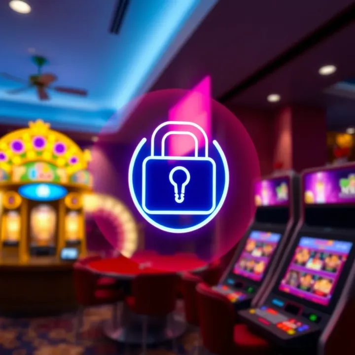 Secure digital transaction icon representing safe and reliable payment methods available at an online casino