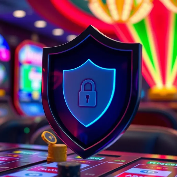 Illustration of secure transaction shield symbolizing protection of player withdrawals at online casino