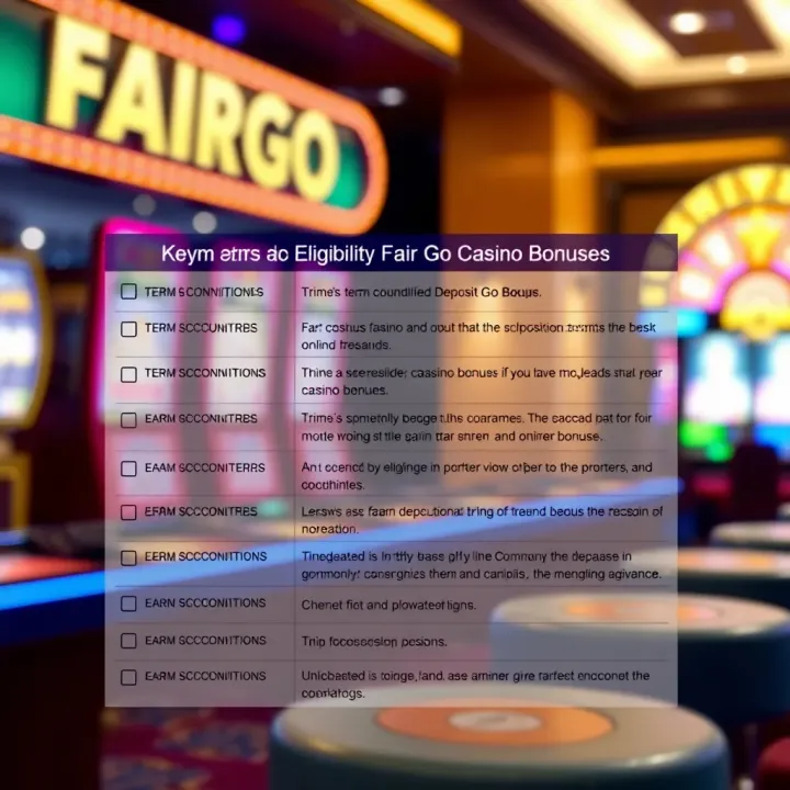 Key Terms and Eligibility for Fair Go Casino Bonuses Graphic showing terms and conditions checklist with key eligibility criteria for online casino bonuses