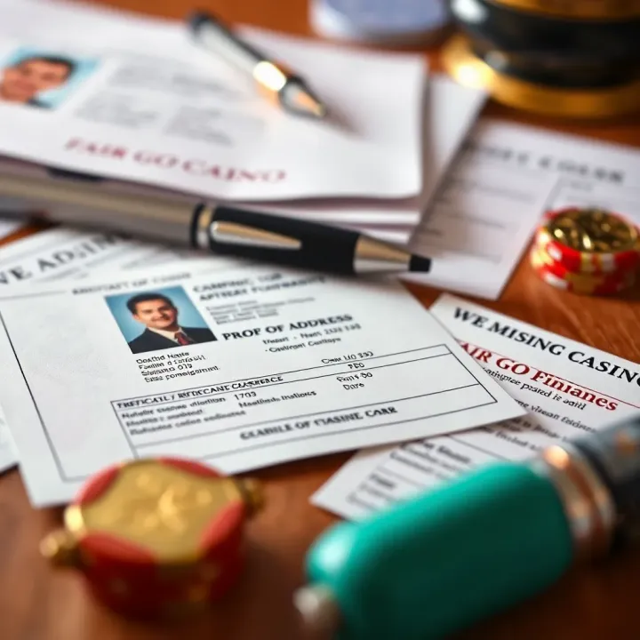 Verification documents including identification card and proof of address on a desk