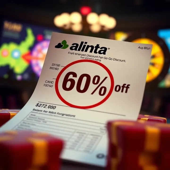 Illustration showing an energy bill with a discount badge symbolizing savings through the Fair Go Discount from Alinta Energy