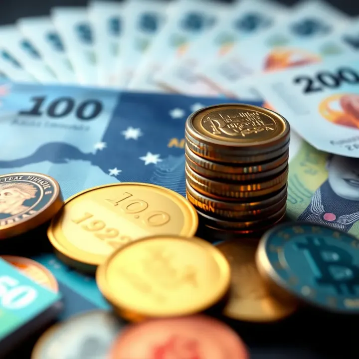 Illustration of Australian currency notes and coins symbolizing financial solutions