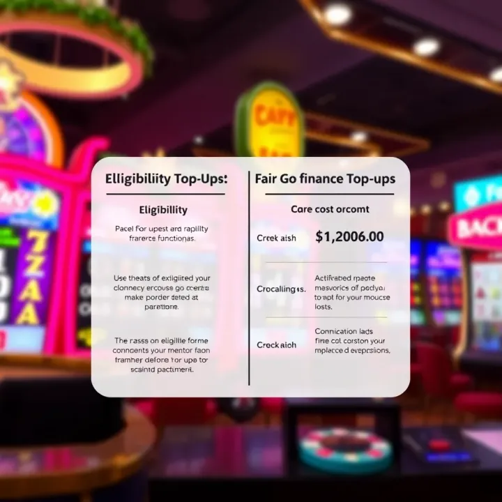 Diagram depicting eligibility and cost considerations for loan top ups