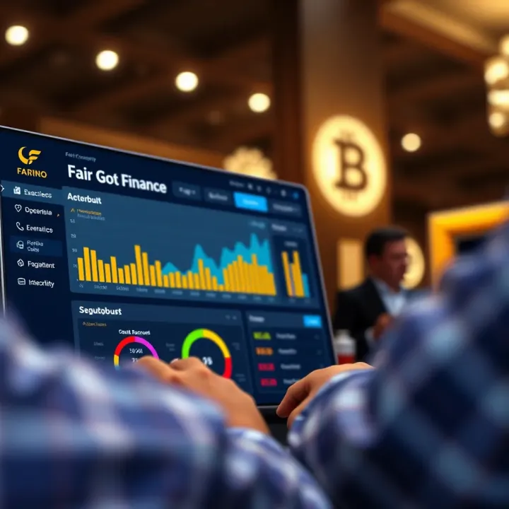 Illustration of a digital dashboard showing account overview and financial management tools within the Fair Go Finance portal