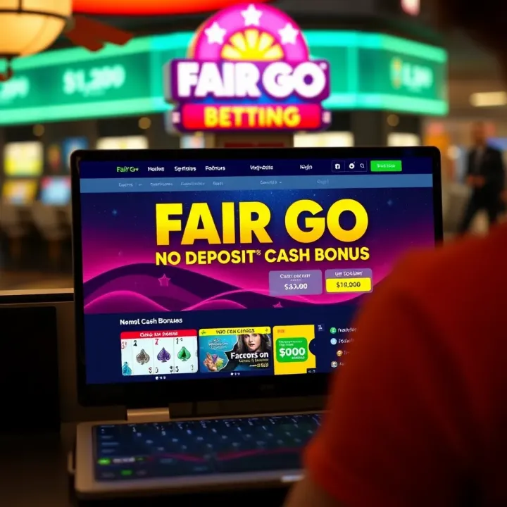 Fair Go No Deposit Cash Bonus on Australian Betting Platform Illustration of an online betting platform showcasing a no deposit cash bonus offer on screen