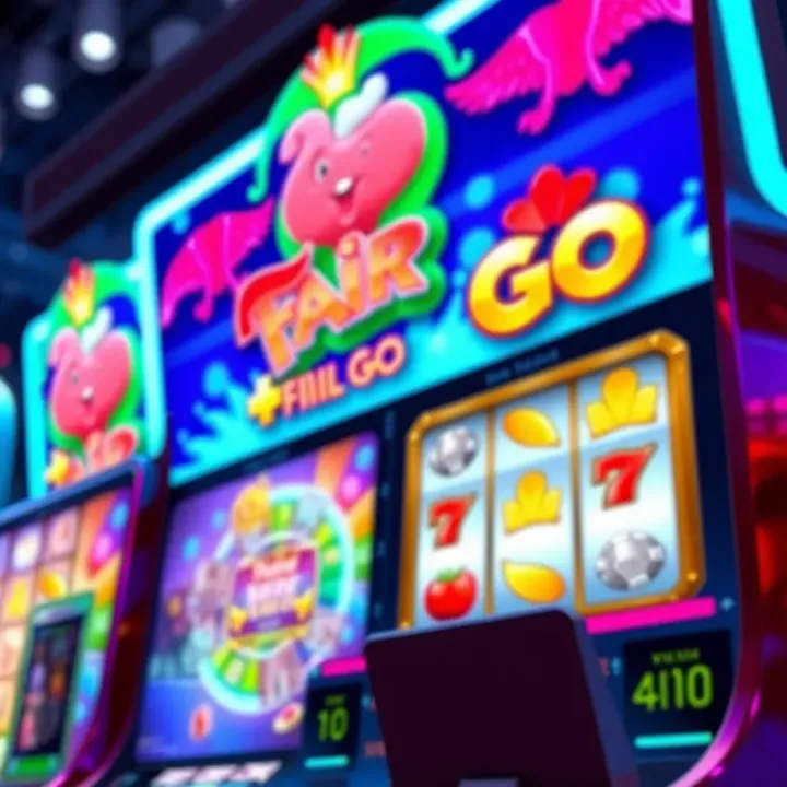 Colorful online pokies game interface with vibrant symbols and engaging graphics