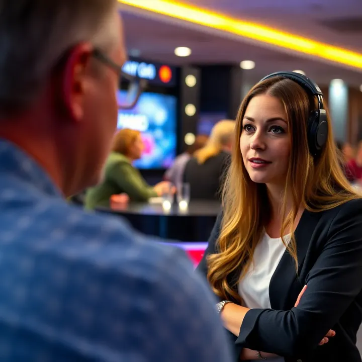 Close-up of a Fair Go presenter interviewing a guest during an episode, capturing the essence of consumer advocacy