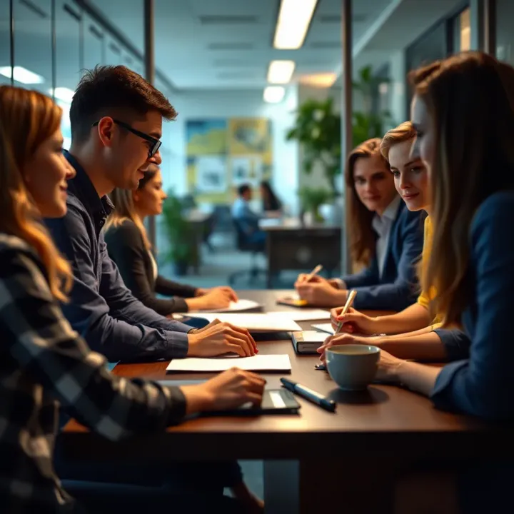 Diverse group collaborating in a modern office environment symbolizing equal opportunity