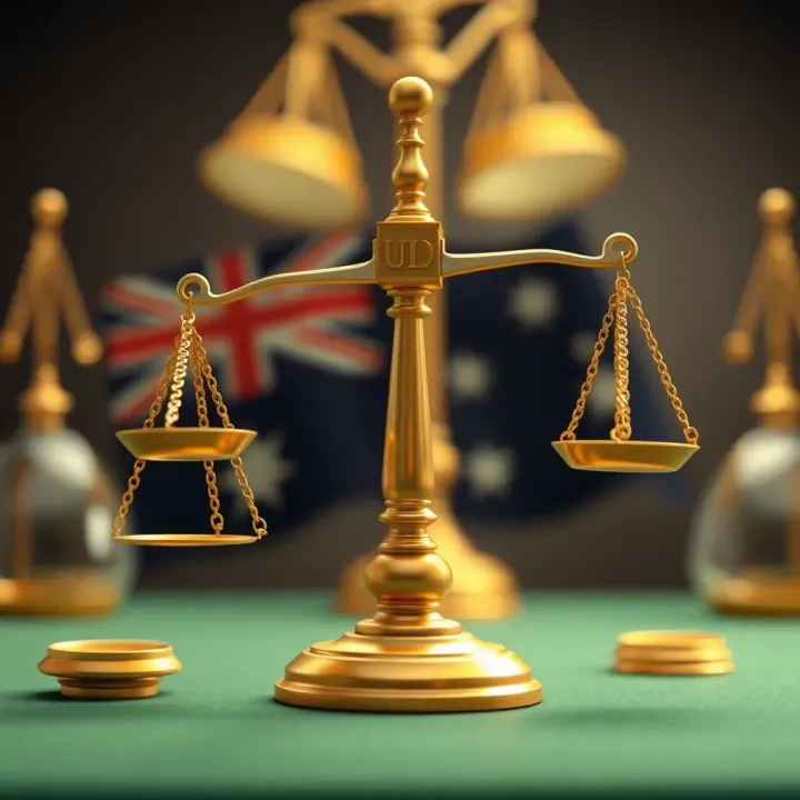 Conceptual graphic representing equality, justice scales, and opportunity pathways in Australian society