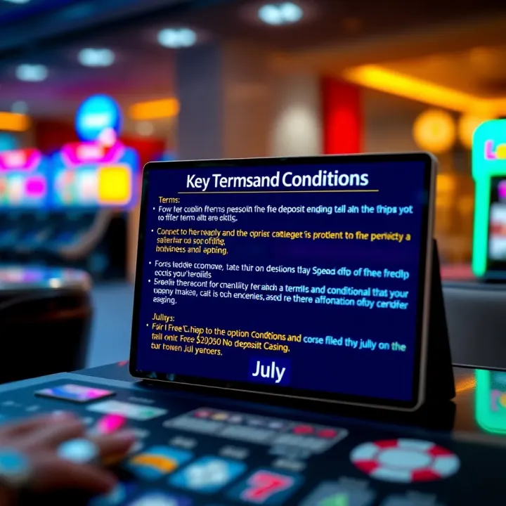Visual representation of terms and conditions displayed on a digital screen alongside a calendar highlighting July