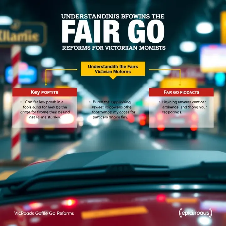 Graphic depicting key points of the Fair Go reforms impacting Victorian drivers