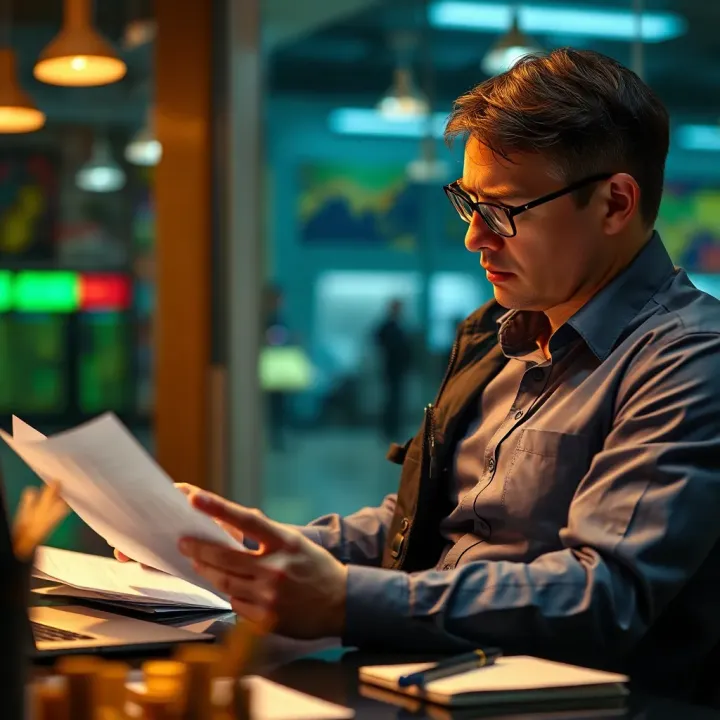 Reporter examining documents and highlighting key information related to public interest stories