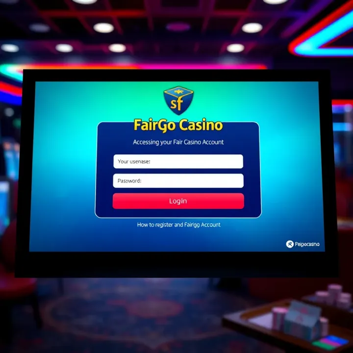 Login screen of FairGo Casino displaying username and password input fields with a secure access button