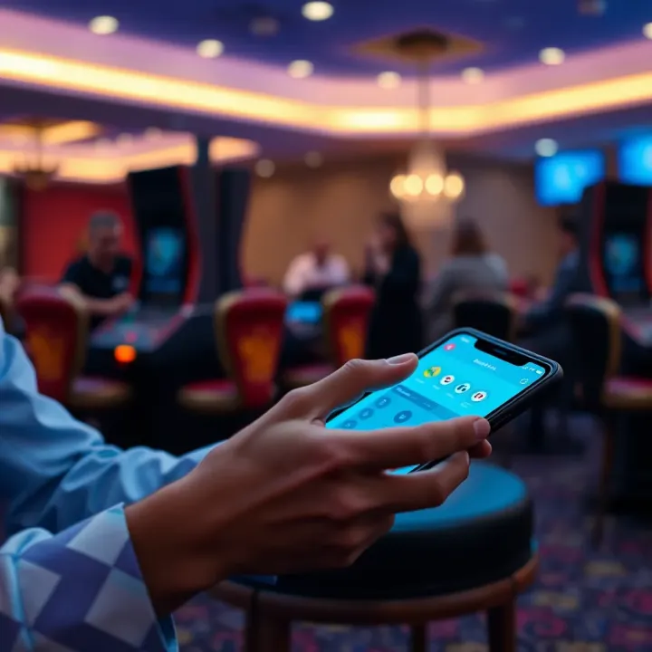 User interacting with a digital device to manage online casino account settings