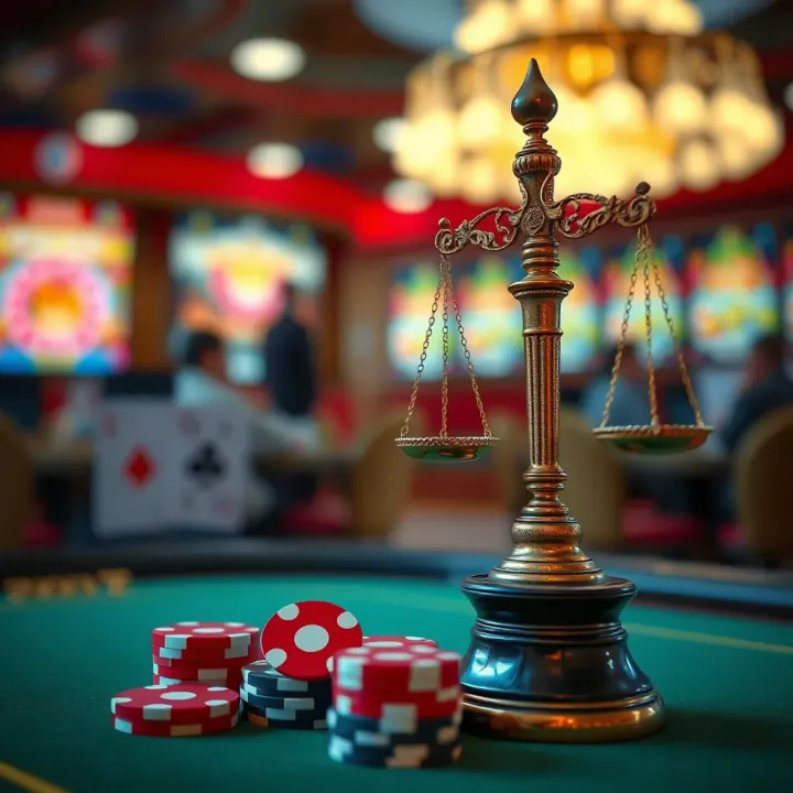 Illustration of responsible gambling with a focus on balance and control