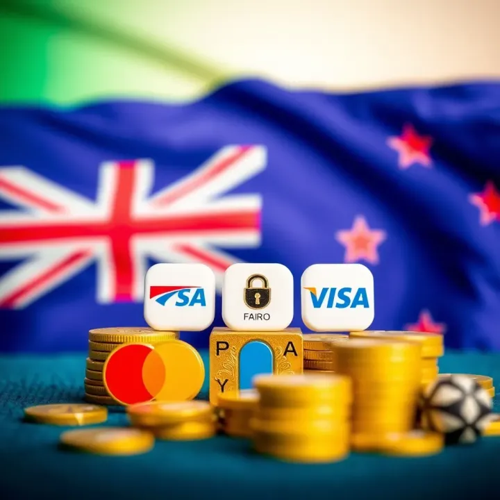 Secure online payment methods icons with Australian flag background