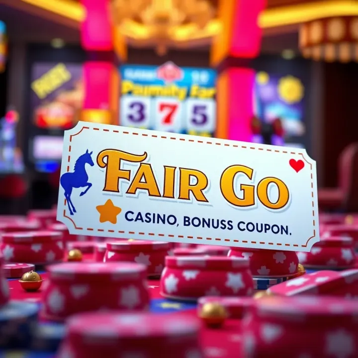 Illustration of a casino bonus coupon with vibrant design elements symbolizing rewards and promotions