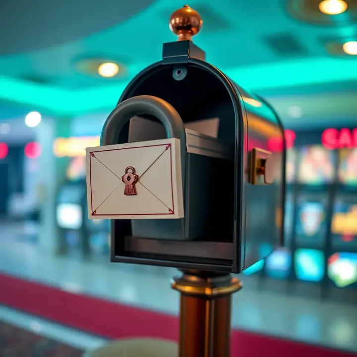 Secure mailbox symbolizing privacy and protection of casino communications