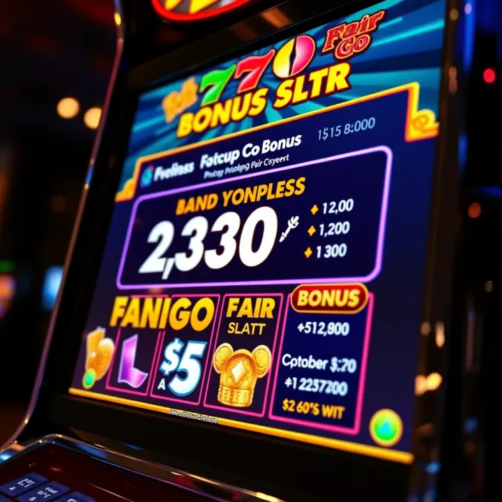 Digital slot machine interface highlighting bonus features and wagering information