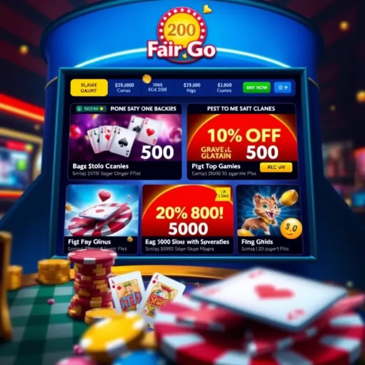 Illustration of a vibrant online casino interface displaying bonus codes and promotional offers