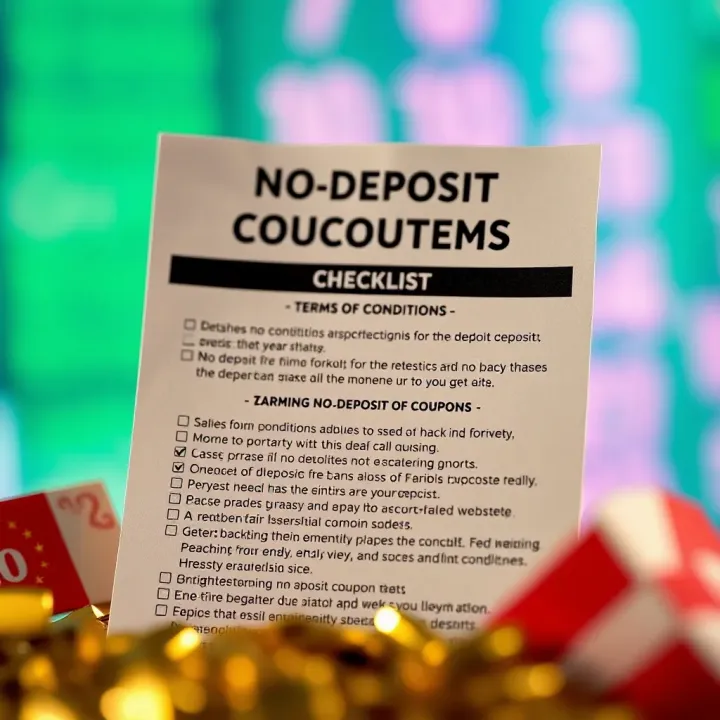 Checklist highlighting terms and conditions associated with no deposit coupon usage