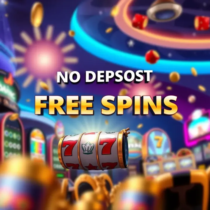 Promotional banner showcasing no deposit free spins offer at an online casino