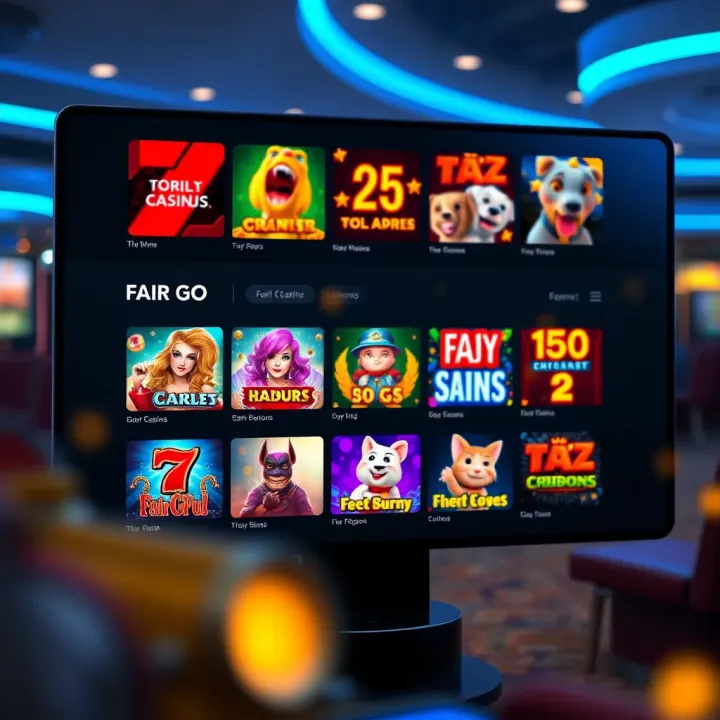 User interface showing diverse casino games available at Fair Go Casino