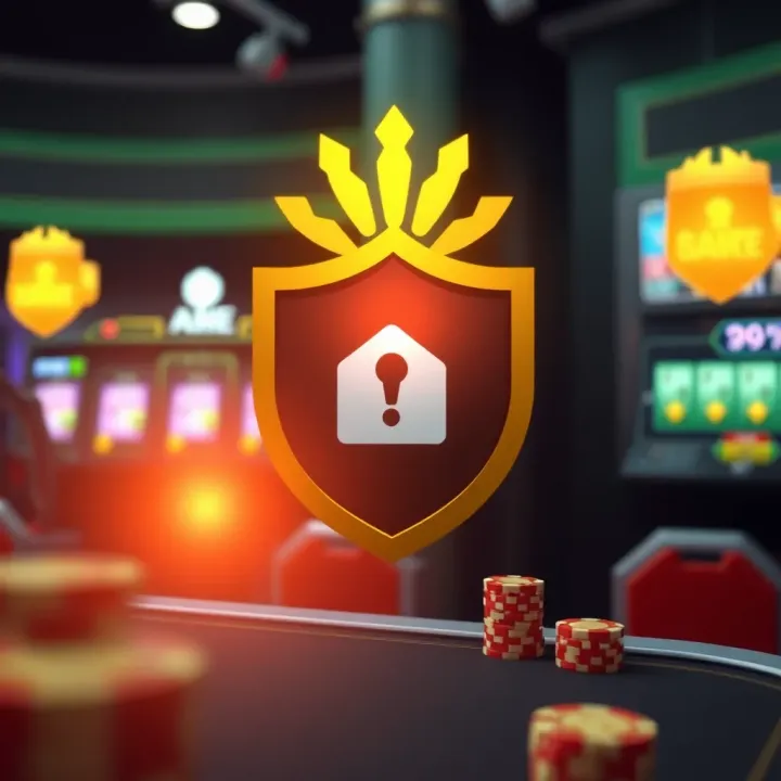 Ensuring Safe and Responsible Play at Fair Go Casino Illustration of a secure online gaming environment with a shield and safe symbols