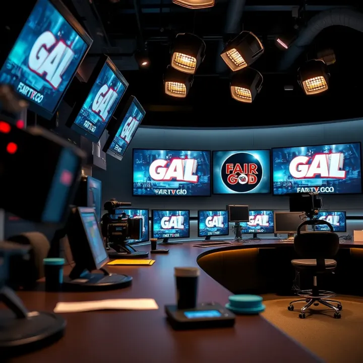 TVNZ newsroom with broadcasting equipment and monitors