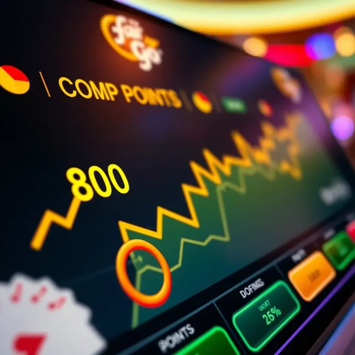 Illustration showing points accumulating on a digital casino account dashboard