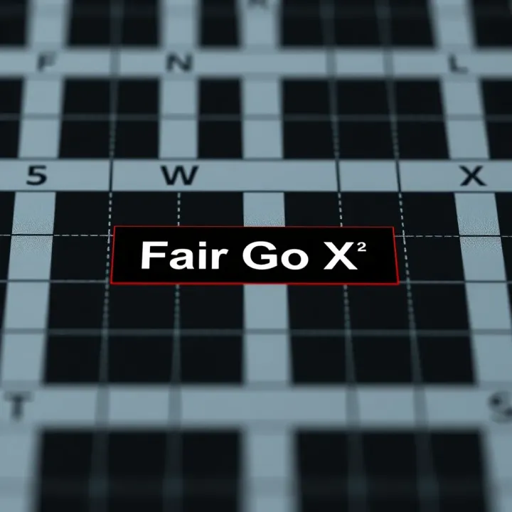 Crossword puzzle grid highlighting the clue 'Fair Go X' with intersecting words