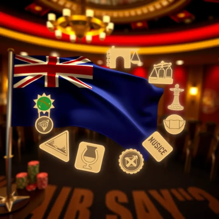 Illustration of Australian flag with icons of justice and respect surrounding it