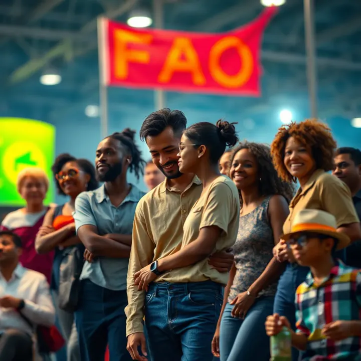 Illustration of diverse community members supporting inclusive social policies