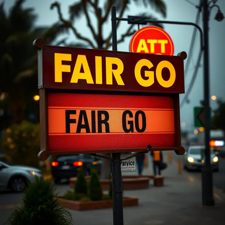 Signboard with the phrase 'Fair Go' displayed in a community setting reflecting Australian cultural values
