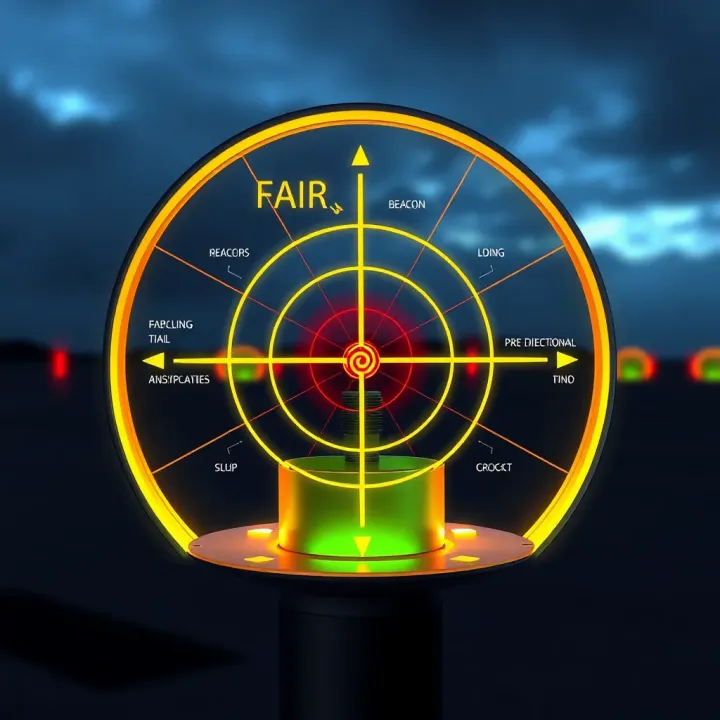 Diagram illustrating the operation of a Non-Directional Beacon in aviation navigation