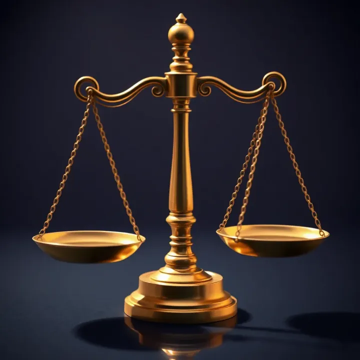 Balanced Scales Symbolizing Justice and Fairness Conceptual illustration of balanced scales representing justice and fairness in legal matters