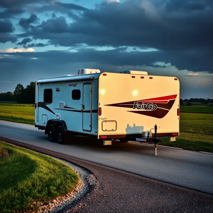 Durable Fair Go trailer parked on a rural road showcasing its robust build and towing design