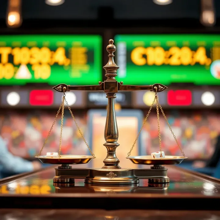 Conceptual graphic showing balanced scales symbolizing fairness and trust in transactions