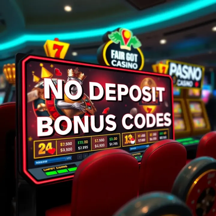 Illustration showing a digital casino interface highlighting no deposit bonus codes for players