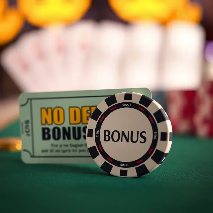 Illustration of a casino chip and bonus ticket symbolizing no deposit casino bonus offers