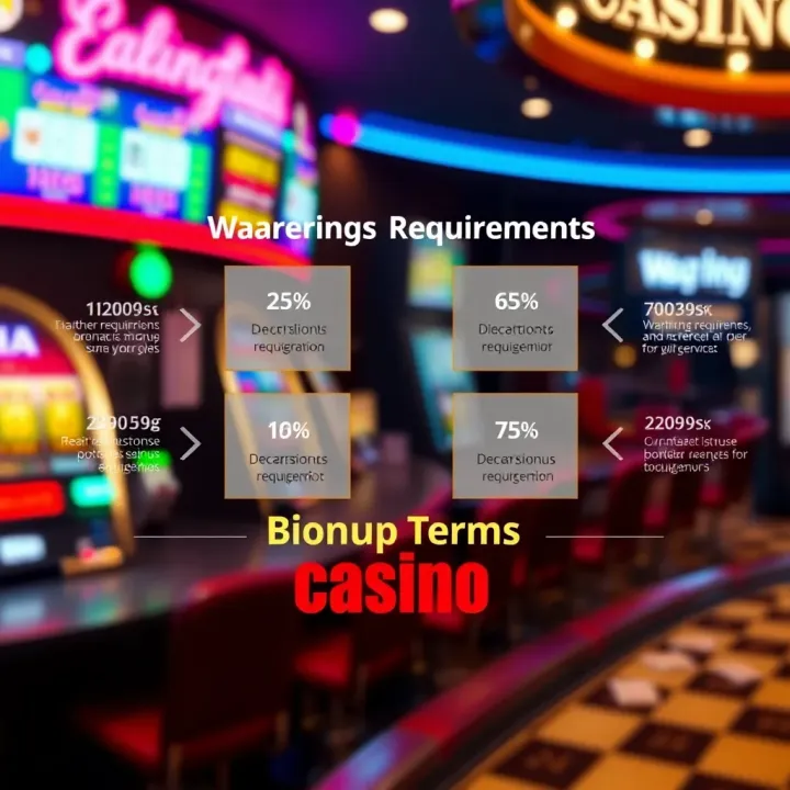 Diagram illustrating wagering requirements and key bonus terms for casino players