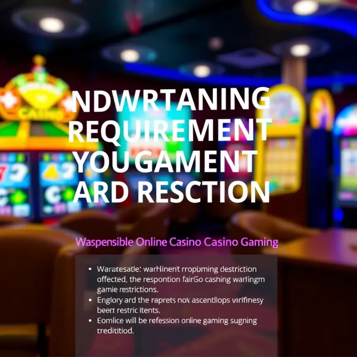 Graphic showing wagering requirements and game restrictions for responsible online casino gaming